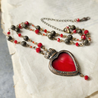 the heart's flame - a sacred heart amulet