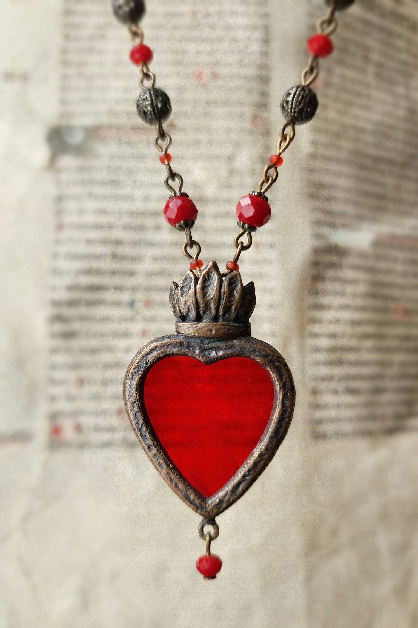 the heart's flame - a sacred heart amulet