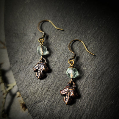 fleur earrings : fluorite & antiqued bronze