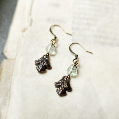 fleur earrings : fluorite & antiqued bronze