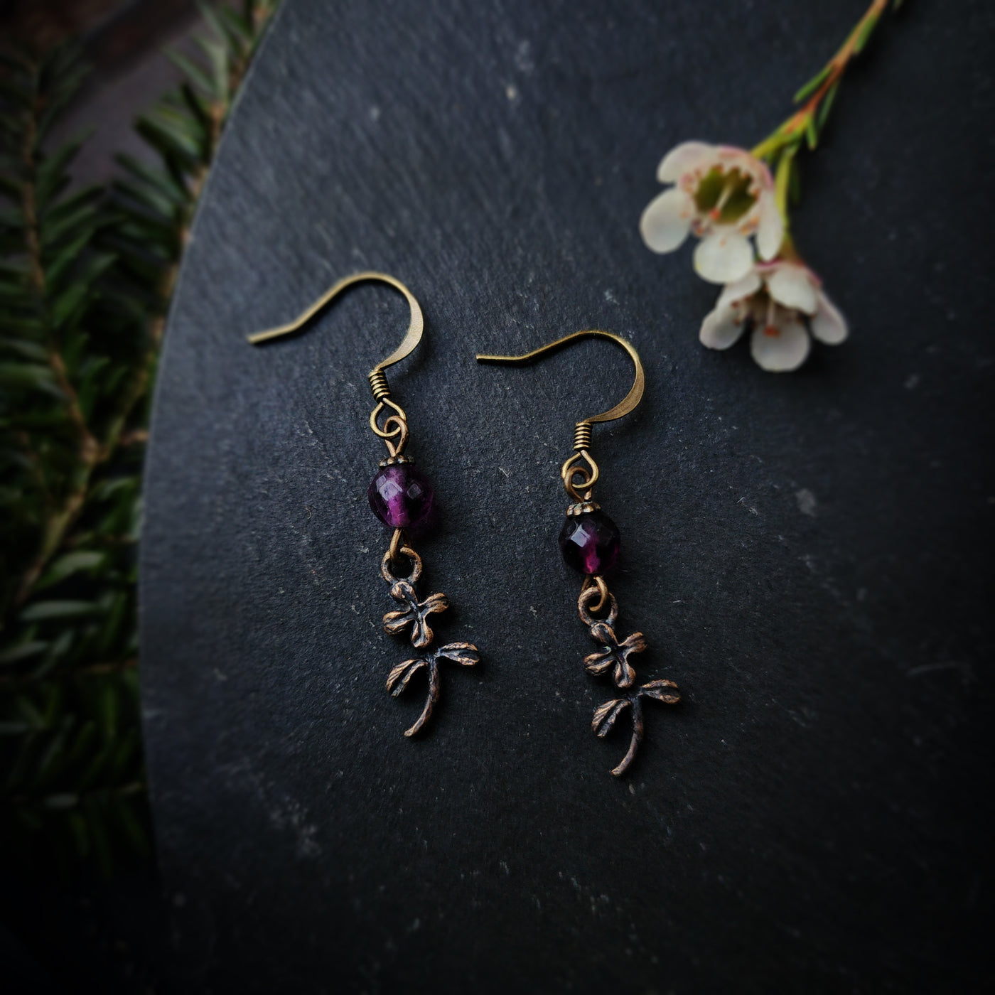 joyeux mille-fleurs earrings with fluorite